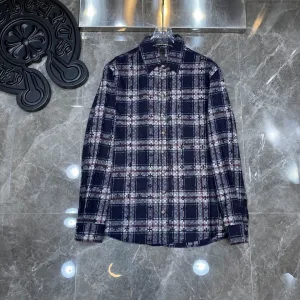 AAA Chrome Hearts Shirts Red Sheepskin Spring Patch