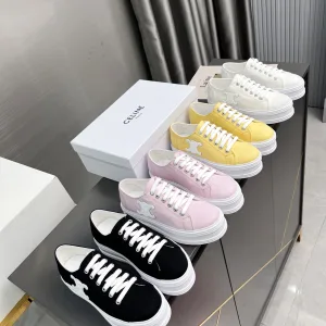 Luxury Celine Canvas Shoes White