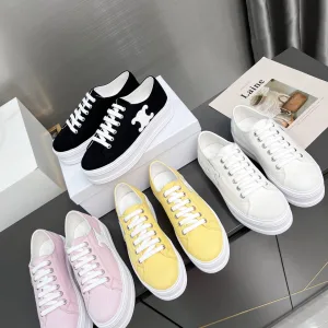 Luxury High Quality Celine Canvas Shoes White