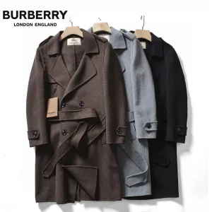 Designer Super Clone Burberry Coat Red Wool Exquisite Workmanship Sophistication Tailoring Autumn Winter