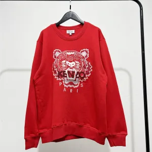 Super Clone Kenzo Sweatshirt Red Cotton Mesh Embroidery Patch