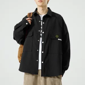 Designer Stone Island Shirt Red Exquisite Tailoring Autumn