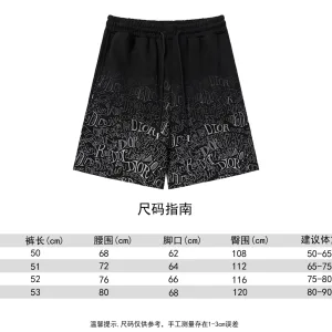 AAA Luxury Dior Shorts Black Cotton Pure Wool