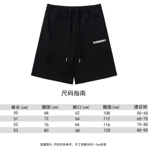 Reps High Quality Burberry Shorts Black Cotton Pure Wool
