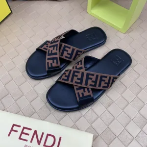 Designer Fendi Cowhide Slippers For Spring