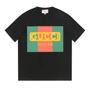 Luxury Reps Gucci Short-Sleeved T-Shirt Black Cotton Pure Spring Summer