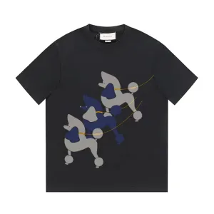 Luxury AAA Gucci Short-Sleeved T-Shirt Black Cotton Pure