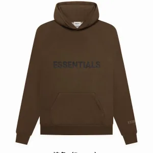 Super Clone Fear Of God Hoodies Red Cotton Polyester Fleece Ribbed Fabric Autumn Winter