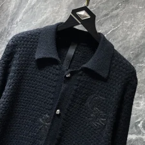 Super Clone High Quality Chrome Hearts Sweater Ash Wool Embroidery