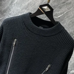 AAA Chrome Hearts Sweater Black Cotton Pure Wool Winter
