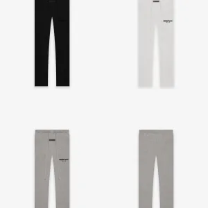 Super Clone Designer Fear Of God Straight-Leg Pants Red Cotton Fleece Enhanced Comfort Autumn Winter