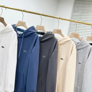 AAA Lacoste Jacket Red Cotton Fleece Ribbed Fabric Simple And Elegant Spring Autumn Embroidery