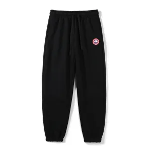 High Quality Canada Goose Sweatpants Red Fleece Fabric Autumn Winter And