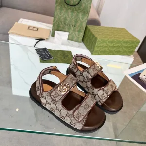 Luxury AAA Gucci Sandals Color Cowhide Rubber Outsole Spring Early Embroidery