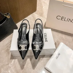 High Quality Reps Celine Skirt Black Genuine Leather Cowhide Satin Spring