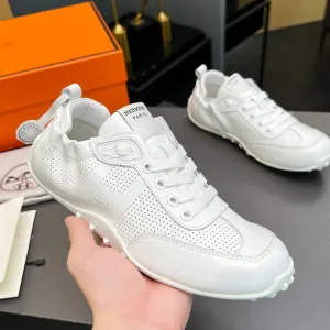 Super Clone Designer Hermes Sneakers Goatskin Suede Cowhide Rubber Raw