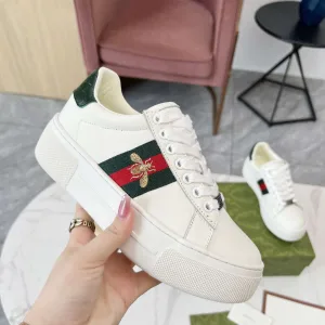 Super Clone Luxury Gucci Sneakers White Rubber Outsole