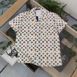 Luxury Louis Vuitton Short-Sleeved Shirt Red