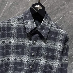 AAA Designer Chrome Hearts Shirts Blue Sheepskin Autumn Winter Patch