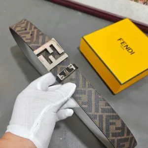 Luxury Super Clone Fendi Belts Copper Genuine Leather Cowhide