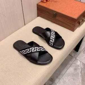Aaa Luxury Versace Leather Slippers