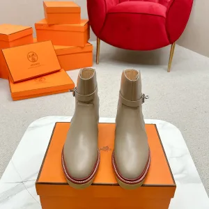 High Quality Designer Hermès Cowhide Boots For Fall
