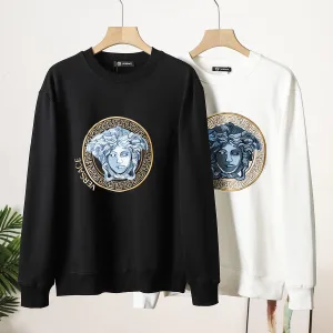 AAA Versace Sweatshirt Black Eva Cotton Pure Elegant Style