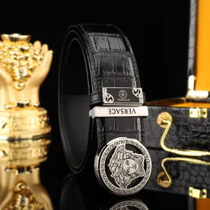 Super Clone Luxury Versace Belt Red Cowhide Exquisite Workmanship