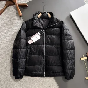Super Clone Dior Down Jacket Red Goose Duck Nylon Premium Quality Zippered Pocket