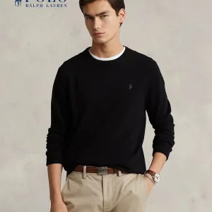 Luxury Ralph Lauren Sweater Red Wool Clean And Neat Simple Style Sophistication Autumn Winter Embroidery