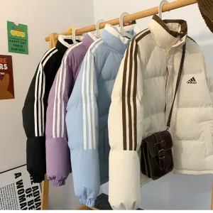Reps High Quality Adidas Coat Blue Cotton Down Autumn Winter
