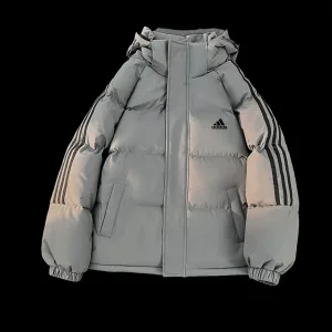 High Quality AAA Adidas Cotton-Padded Coat Red Cotton Down Microfiber Fleece Exquisite Workmanship Suitable For All Body Types Winter