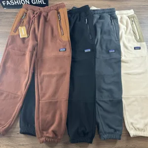 Super Clone Patagonia Casual Trousers Orange Fleece Woven Fabric Winter Patch