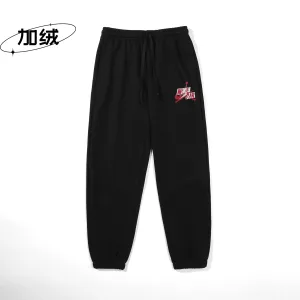 High Quality Designer Jordan Sweatpants Red Fleece Fabric
