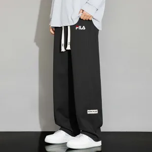 High Quality Fila Casual Pants Red Easy To Match Simple And Elegant Spring Autumn Slimming Cut