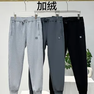 High Quality AAA Loewe Sweatpants Red Fleece Knitted Fabric Exquisite Workmanship Street Style Autumn Winter Warm Zippered Pocket