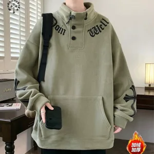 Designer Chrome Hearts Hoodie Green Fleece Fabric