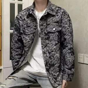 Reps Designer Dior Jacket Red Jacquard Denim