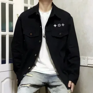 Luxury Louis Vuitton Jacket Red Denim Embroidery