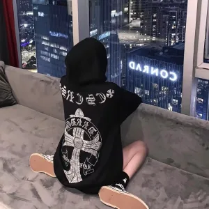 Reps Super Clone Chrome Hearts Hoodie Red Double-Sided Fabric