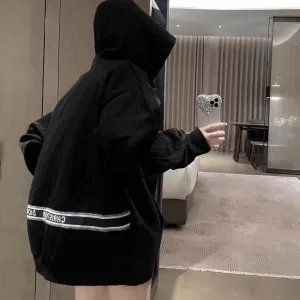 Reps High Quality Dior Hoodie Black Down Jacquard Elegant Style