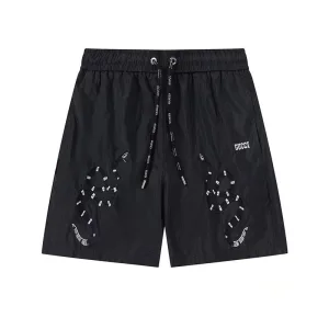 Super Clone Designer Gucci Shorts Red Polyester Quick-Drying Exquisite Workmanship High-Quality Materials Summer Patch Side Pockets