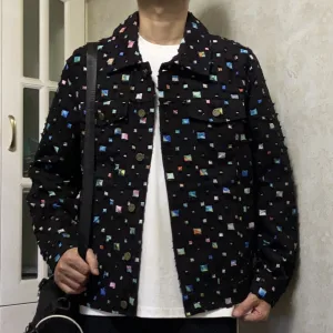 Luxury Louis Vuitton Coat Red Denim Composite