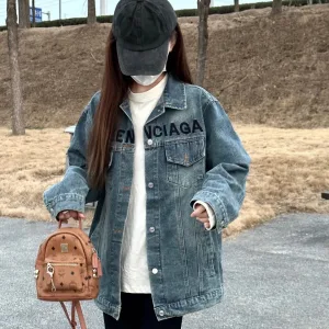 High Quality Balenciaga Outerwear Red Denim