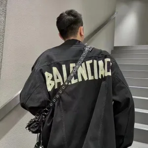 Super Clone Balenciaga Jeans Red Denim Street Style