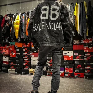High Quality Luxury Balenciaga Jeans Red Denim High-Quality Design Street Style