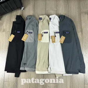 Super Clone Patagonia Long-Sleeved Red Easy To Match Spring Autumn Relaxed Silhouette