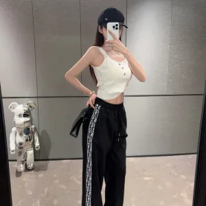 Luxury Designer Dior Acetate Casual Pants