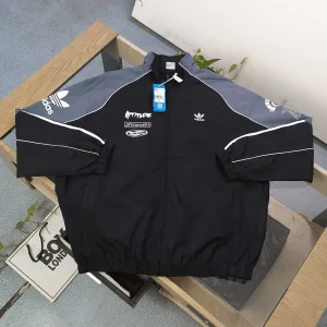 High Quality Super Clone Adidas Coat Red Woven Fabric