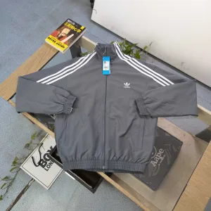 High Quality Designer Adidas Coat Red Woven Fabric